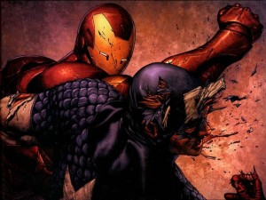 Iron Man Punching Captain America