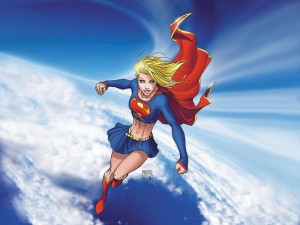 Supergirl in the sky