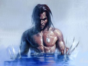 wolverine rising from the water