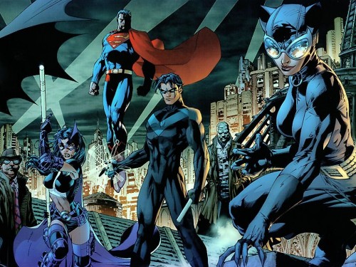 Gordon, Huntress, Superman, Nightwing, Catwoman, Hush