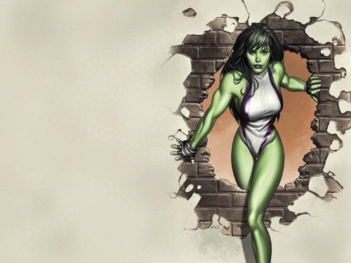 She-Hulk – walking through wall