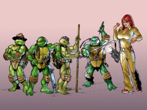 Teenage Mutant Ninja Turtles with April ONeil