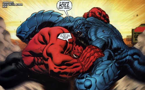 Red Hulk Vs Blue Rick