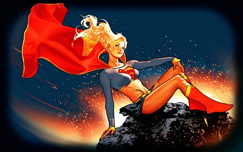Supergirl On An Astroid