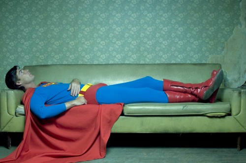 Superman on the couch