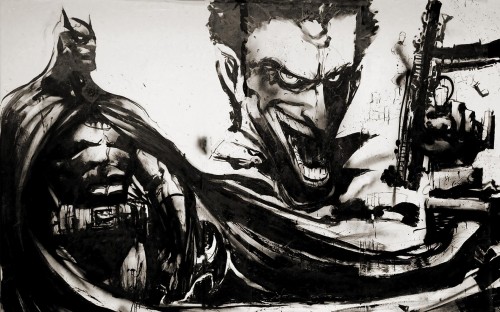 batman and joker waterpaint