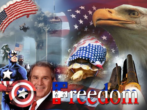 captain america and george bush – freedom