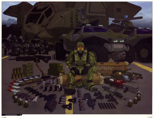 master chief and his weapons