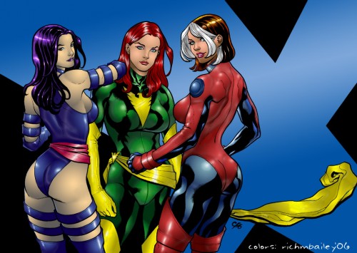 psylocke, rogue and jean grey