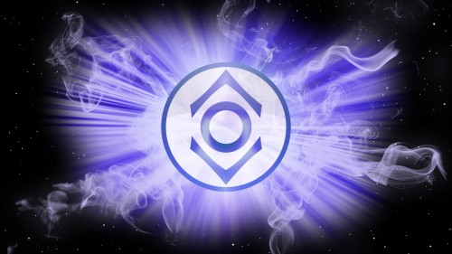 purple lantern logo in space