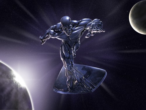 silver surfer in space