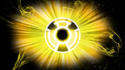 yellow lantern logo in space