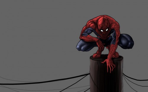 spider-man on power pole