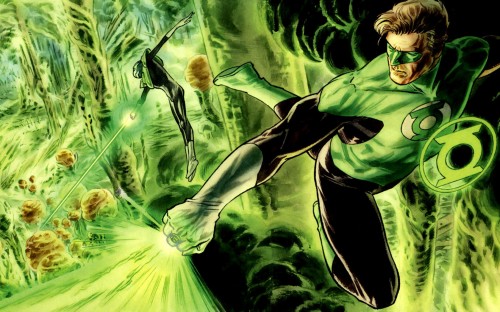 green lanterns cleaning up a mess