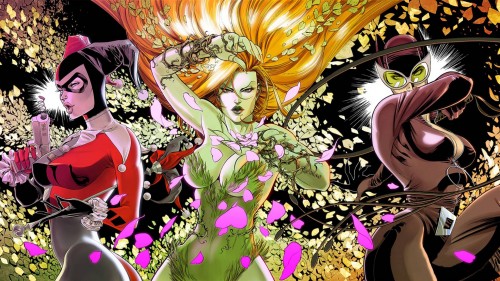 harley quinn, poison ivy, catwoman – widescreen