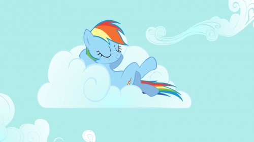 rainbow dash napping in the clouds
