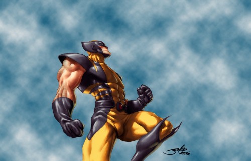 wolverine about to punch the sky