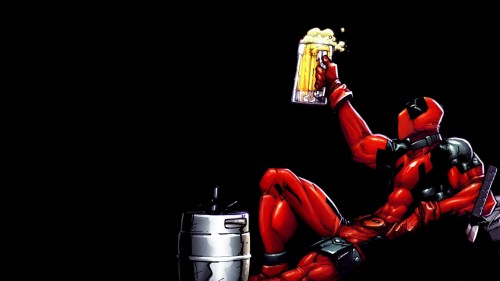 deadpool enjoys beer