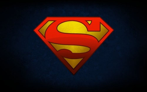 superman logo on blue