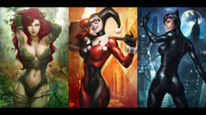 poison ivy, harley quinn, cat woman