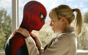 spider-man about to kiss