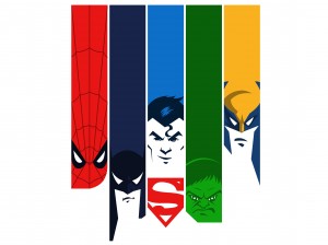 Spider-man, Batman, Superman, Hulk, Wolverine