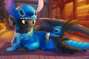 Stitch and Toothless