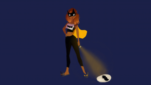 Batgirl with flashlight