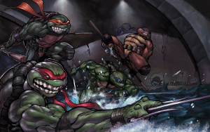 TMNT in the sewer water