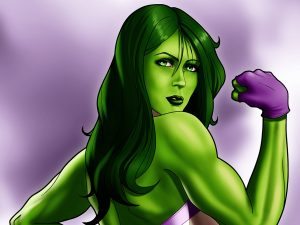 she hulk flexingher shoulder