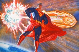 superman stands by his exploding star