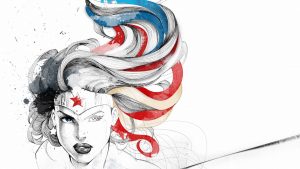 wonder woman getting colored in