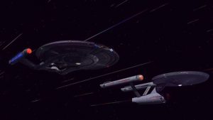 Avenger and Defiant at Warp