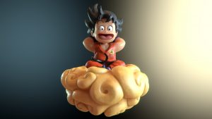 Goku on a cloud