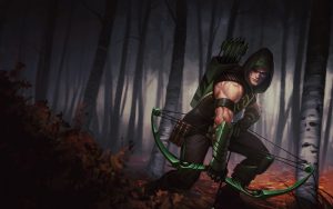 Green Arrow In a Forest