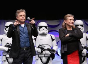 Mark Hamill and Carrie Fisher with some Storm Troopers