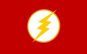 the flash logo on red