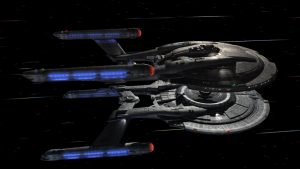 Enterprise and Columbia docking while at warp