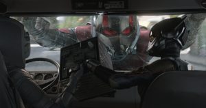 Ant-Man outside a van