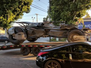 Batmobile on a trailer