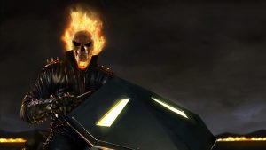 Ghost Rider on classic bike