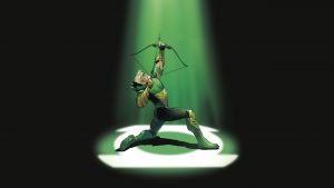 Green Arrow shooting out lights