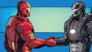 Iron Man and War Machine Shaking hands