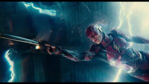 The Flash touching a sword