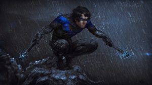 nightwing in the rain