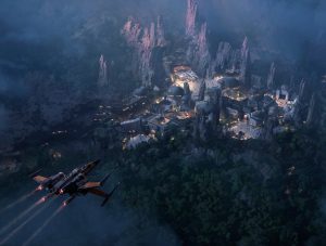 star wars land at night concept art 5k wide