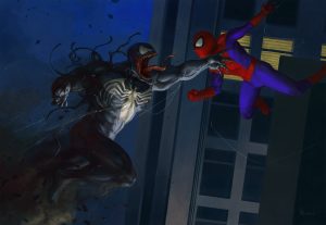 venom and spiderman artwork tv