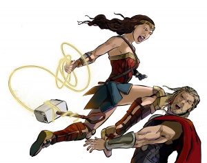 wonder woman defeating thor c3