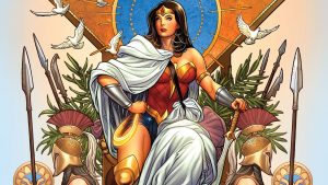 wonder woman on a throne