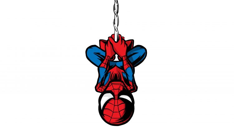 Chibi Spider-man upsidedown